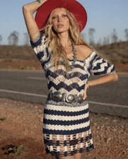 NWT Chasing Unicorns By the Time I Get To Phoenix Crochet Mini Dress Sz XS