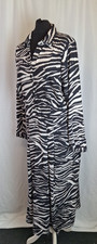 WALLIS Shirt UK16 Long Sleeve Black Classic midi dress pink zebra printE4083