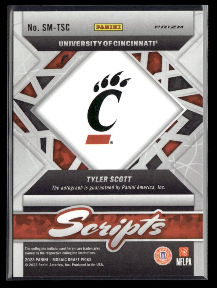 2023 Panini Mosaic Draft Picks #SM-TSC Tyler Scott Scripts Mosaic Rookie - Image 2 of 2
