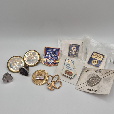 #ad Vintage Lot Award Pins Honor Student Perfect Attendance KMart Kroger AAA Amway $15.96