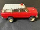 Tonka Interstate Safety Patrol Jeep Wagoneer 8.5” Red Pressed Steel