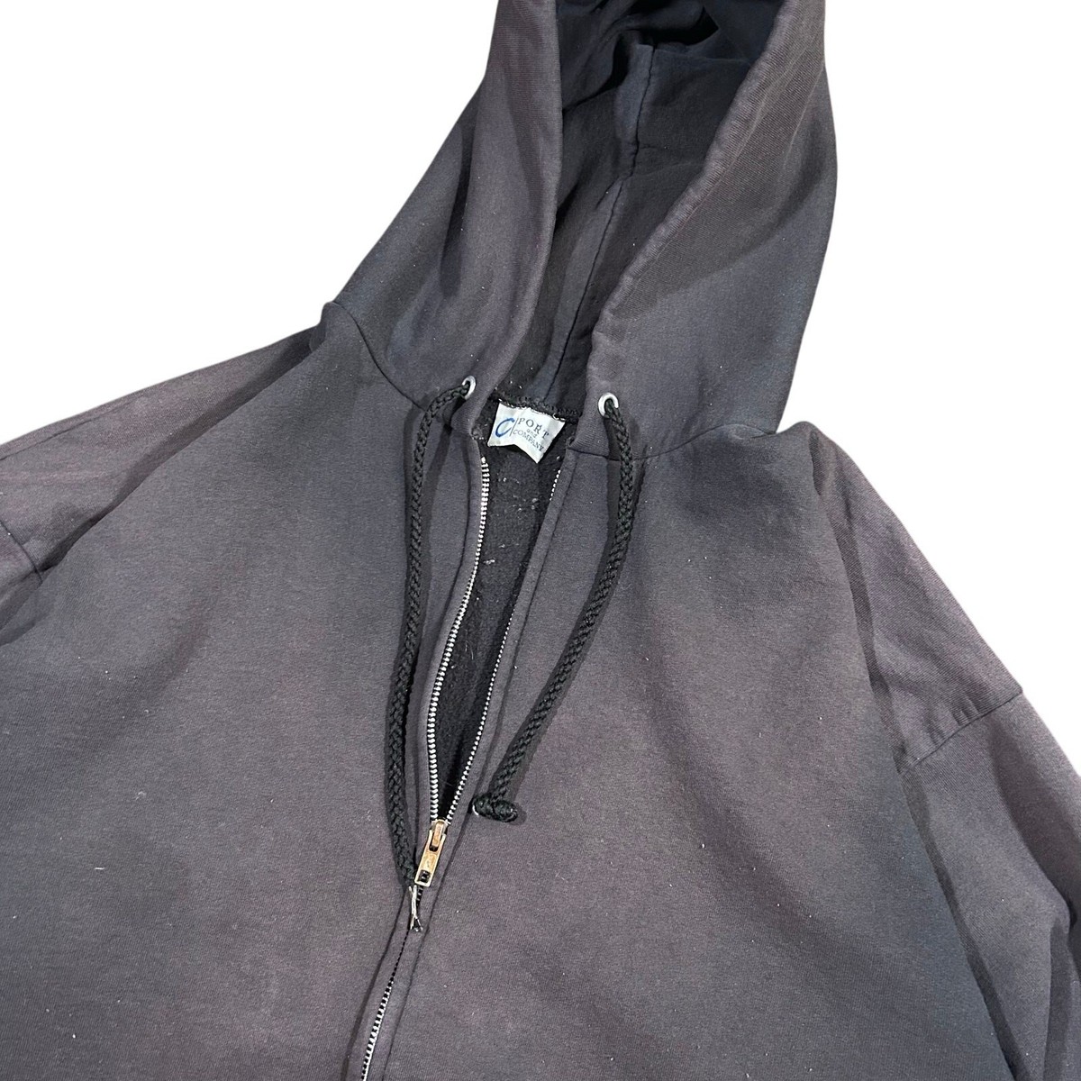 Vintage 90s Full Zip Black Sun Faded Hoodie Sweatshirt | eBay