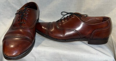 Vintage Hanover All Leather Master Flex Shoes Cap Toe Made In USA Size 9 D/B