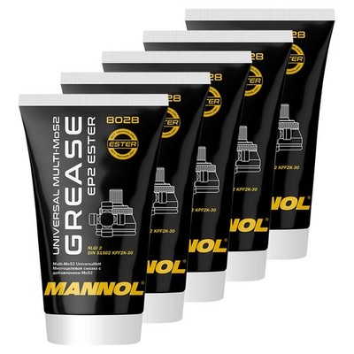 5x 100g MANNOL Mehrzweck Fett 8028 Universal Multi MoS2 Grease EP2 Universalfett