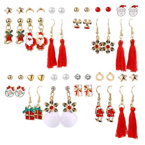Fashion Female Geometric Christmas Jewelry Christmas Earring Snowflake Pearl - Picture 4 of 31
