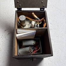 Vintage Emergency 2 1/2 Meter Power Supply -WWII? Marked Wooden Box Collector