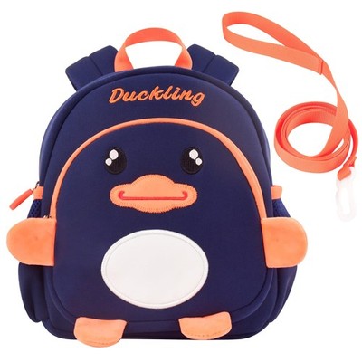 Backpacks for Boys 2-4 Cute 3D Duck Schoolbag with Baby Leash for Small Presc...