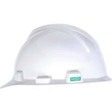 MSA V-Gard Hard Hats Front Brim 1-Touch Suspension White 10057441 MSA Safety