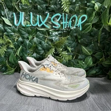 Hoka One One Womens Clifton 9 1127896 VLS Beige Running Shoes Sneakers Sz 9.5 B