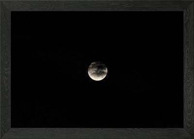 Gerahmtes Wandbild Vollmond am Nachthimmel Poster Leinwanddruck Bild