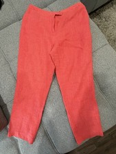 Vintage Harv  Benard 100 Linen Trousers Coral Pink Lined Dress Pants Size 14