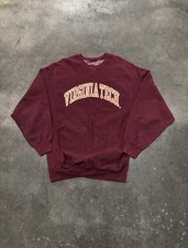 Vtg Virginia Tech Hokies Sweatshirt Mens XL Crewneck Steve Barrys Y2K Maroon