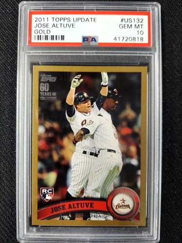 JOSE ALTUVE Gold Rookie Card 1666/2011 RC PSA 10 GEM 2011 Topps Update Baseball