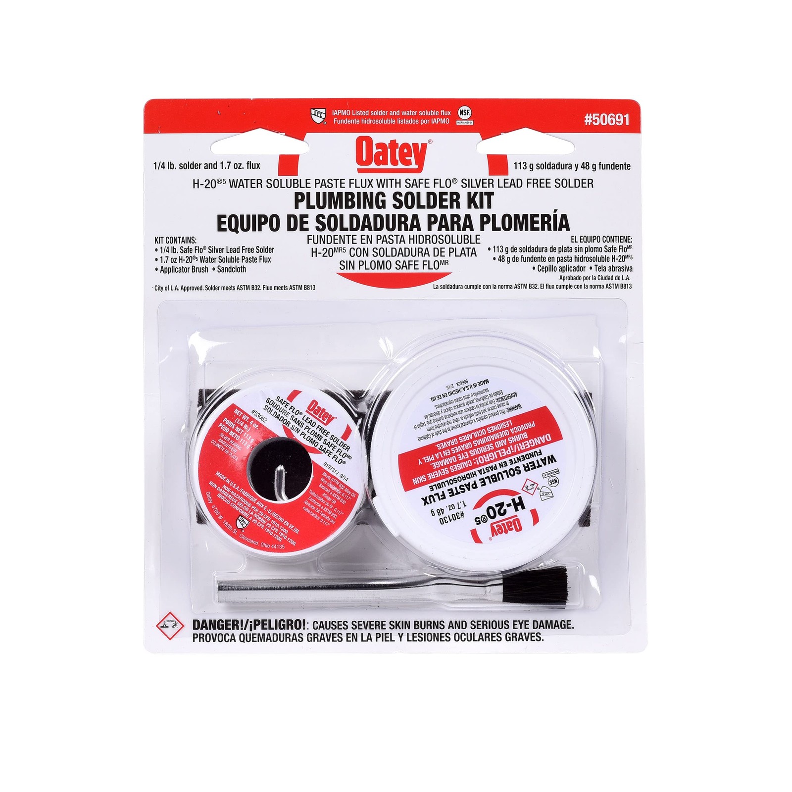 Oatay Plumbing Solder Kit 1/4 lb Solder and 1.7 oz Flux Pipe Joining Set