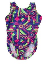 Girl's 8-10 Motion Wear Leotard Colorful w/ Sparkle Made in USA