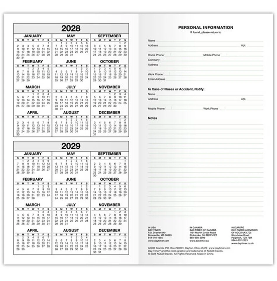 Temporizador de día 2026-2027, 20 meses de recarga planificador avanzado, bolsillo, 3-1/2" x 6-1/2" Foto 3 de 4