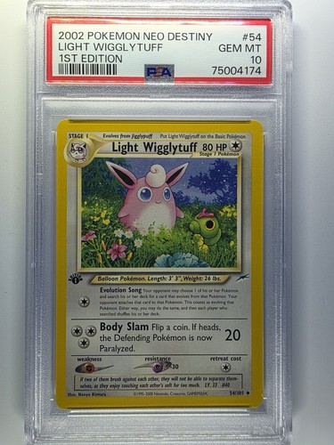 Light Wigglytuff (1st Edition) graded PSA 10 for sale on eBay