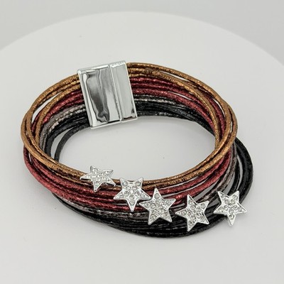 Ryze Wrap Vegan Leather Stars Bracelet