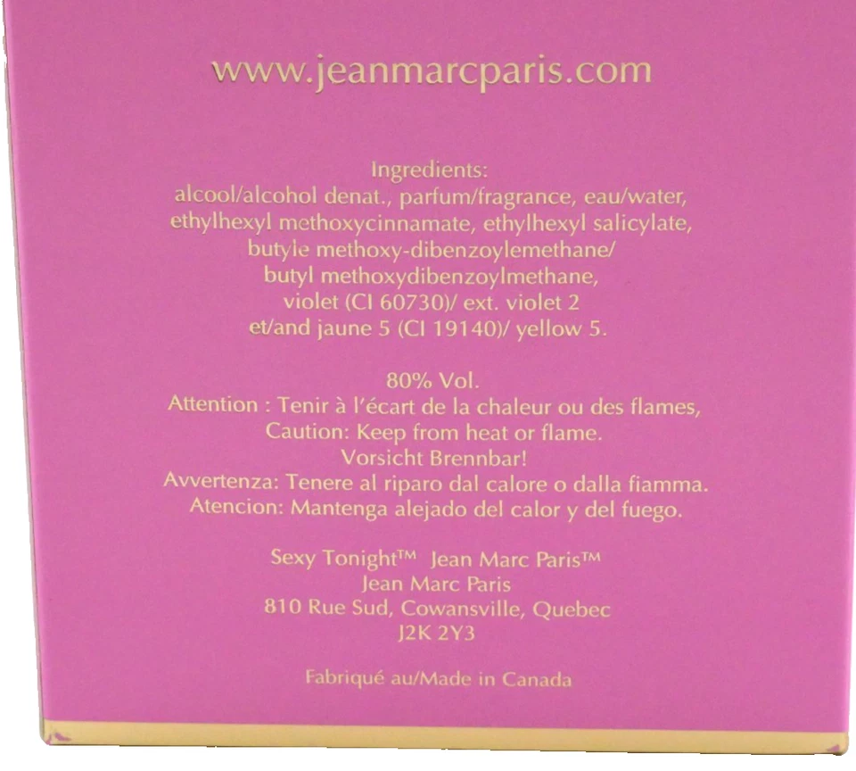 Jean Marc Paris Sexy Tonight Mujer Eau de Toilette Spray 3.4 fl oz / 100 ml - NI Foto 3 de 4