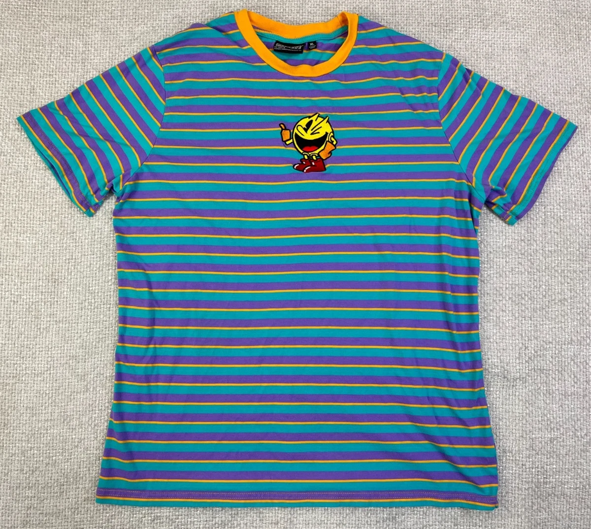 Maglietta Uomo Pac-Man | Top In Cotone Con Colletto Club E Maniche Corte | Colore Nero, Taglia Small | Stile Vintage Anni 80 - 6