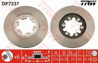 2X Bremsscheibe Trw DF7237 2 Bremsscheiben Vorderachse Vorne