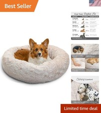 Medium Donut Dog Bed, Luxurious Faux Fur - Comfort for Dogs up to 45 lbs