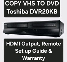 Toshiba D-VR20 Copy VHS to DVD HDMI Output VHS DVD Recorder New Remote & Guide