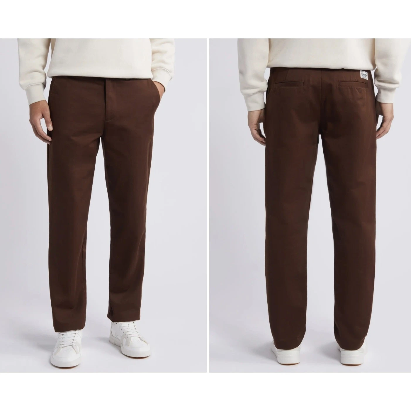 Quiet Golf Badge Pants Revolve Mens Sz XL Brown Trousers Chinos Office Casual