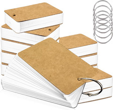 Motbach 300 Pcs Flash Cards 2X3 Inch Index Cards with Ring Lined Note Card Bood