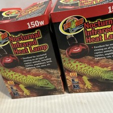 Lot Of 2 Zoo Med Nocturnal Infrared Heat Lamp Bulbs 150 Watt 24 Hour Heat/227e
