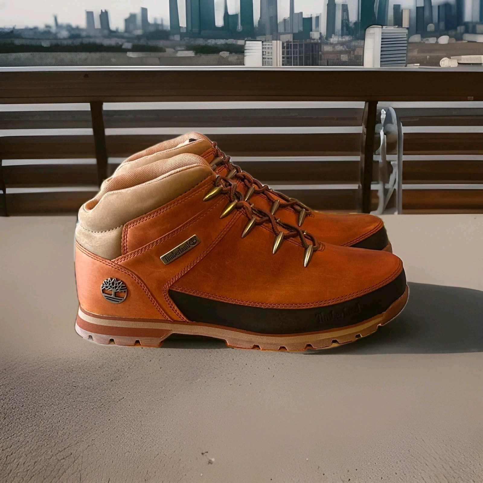 Men's Timberland Euro Sprint Nubuck Leather Brown Hiker Boots image 7