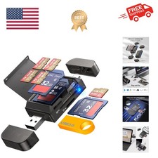 6-in-1 SD/TF Card Reader Adapter with SD Card Storage USB A  Type C Port  U...