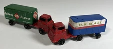 Vintage Barclay Lot Of 2 Semi Truck & Trailer US Mail REA Railway Express