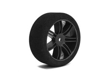 HOTRACE 1/10 Verbrenner-Onroad Moosgummi-Reifen Härte 40 auf Felgen Carbon vorne