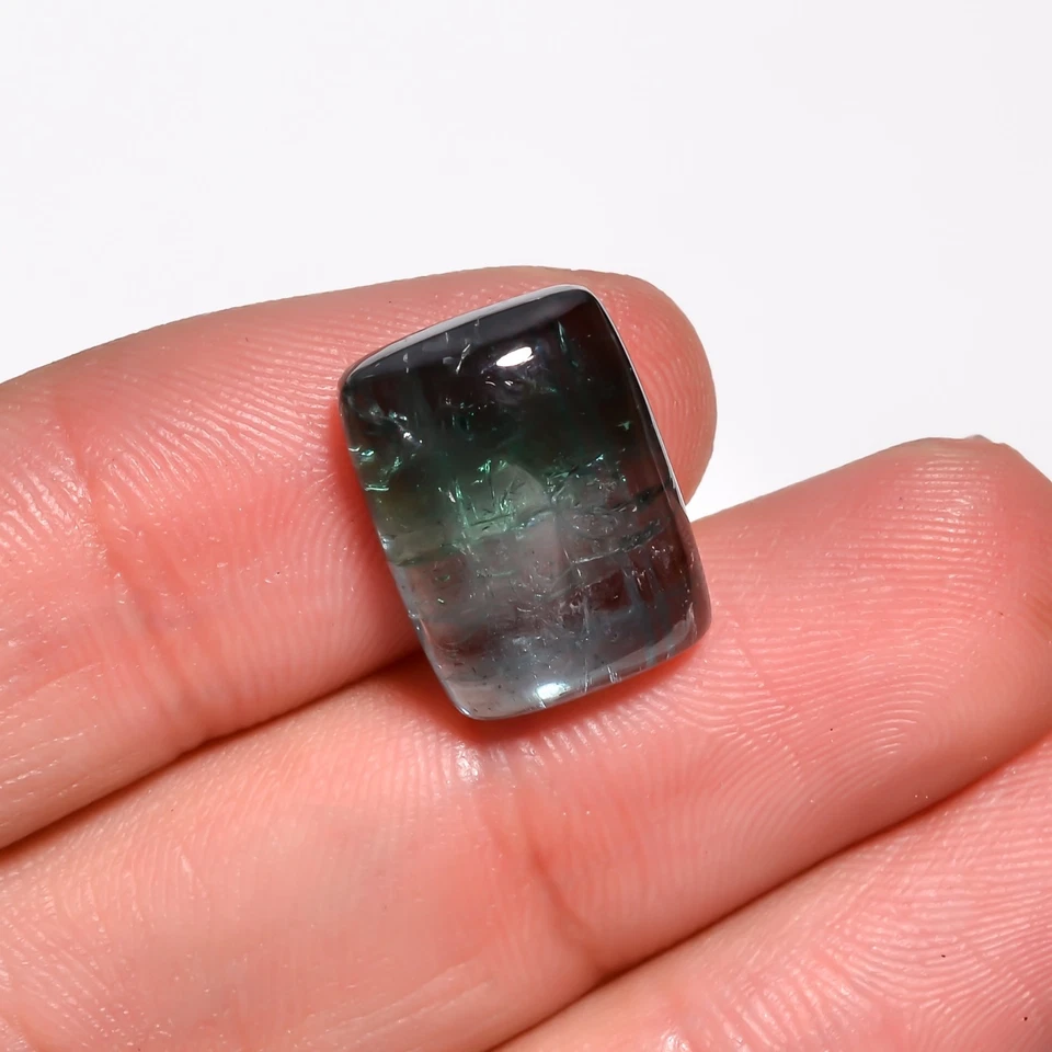 Cabujón de turmalina azul radiante de 10,5 quilates 15x11x5 mm piedra preciosa suelta translúcida Foto 2 de 4
