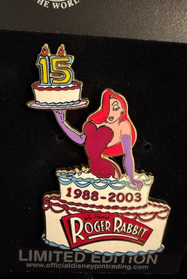Disney Pin LE 2000 Jessica Rabbit Cake 15th Anniversary 2003 Roger