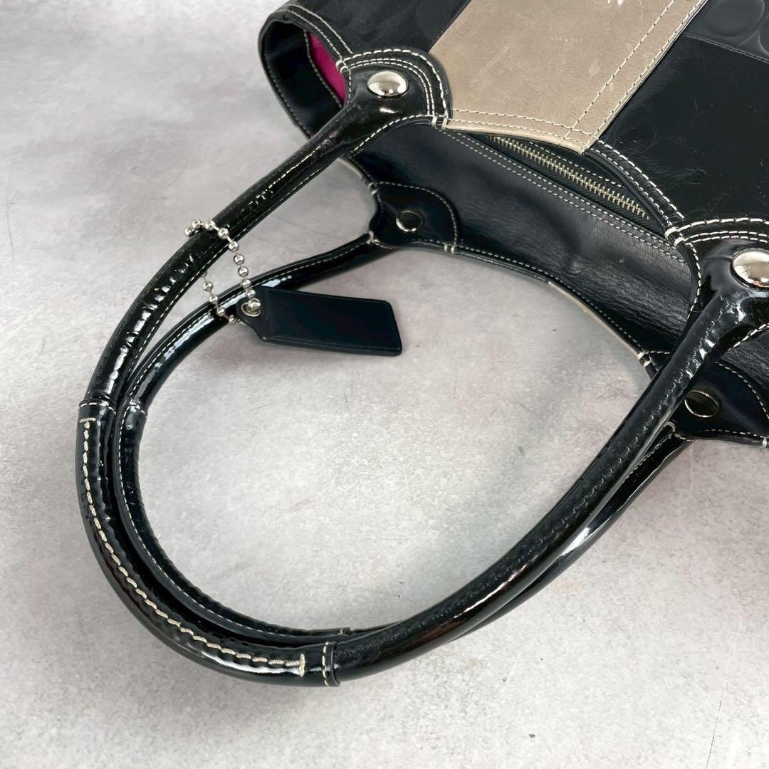 Coach Patchwork Tote Bag Shoulder Multicolor Wome… - image 8