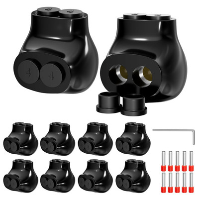2 Port Insulated Multi Tap Connector 4-14AWG Aluminum to Copper Wire Connectors 