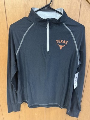 Women's Colosseum Black Texas Longhorns Bikram Raglan Quarter-Zip Medium NWT
