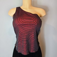 Vtg Y2K Top Whimsigoth Red Black Velvet Gothic Vamp Sheer Fairy Mall 90s