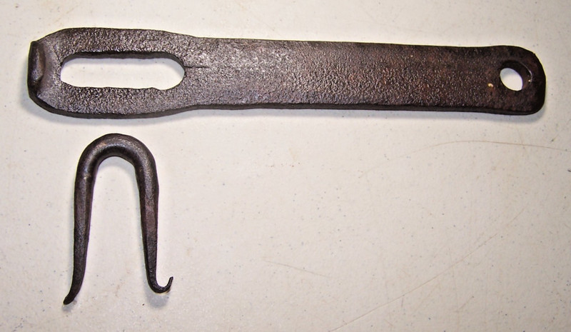 Antique Steel Barn Door Safety Hasp Gate Latch  Blacksmith Hand forged.
