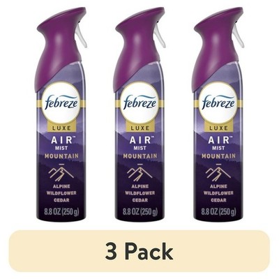 Febreze Luxe Air Mist (3-Pack)Mountain Alpine Wildflower Cedar 8.8.8oz 