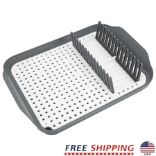 Self Draining Dish Rack Small Spaces 12 Plate Holder Kitchen Organizer New