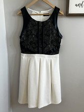 Women's Sleeveless GUESS Dress Size 12 Lace & Leather Accents