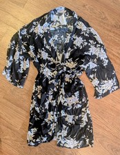 Spiritual Gangster Black Floral Robe O/S Cover Up Shawl Kimono Boho Loungewear