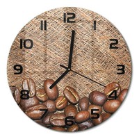 Stilvolle Wanduhr Aus GehäRtetem Glas Kaffeebohnen Schwarze Zeiger Fi30 Cm