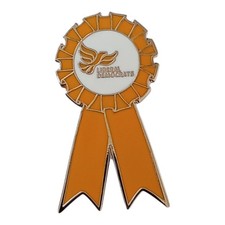 The Liberal Democrats Politics Election Rosette Enamel Lapel Pin Badge / Brooch