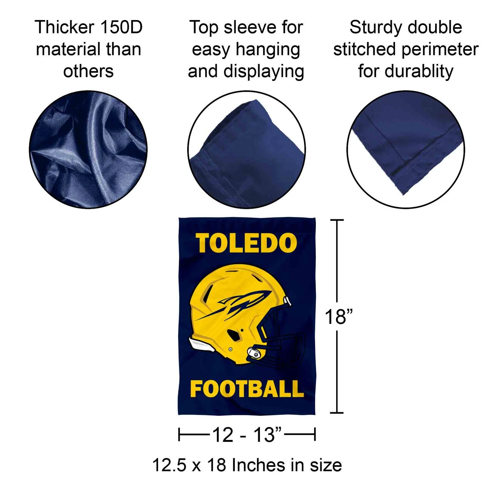 Toledo Rockets Football Helmet Garden Yard Banner