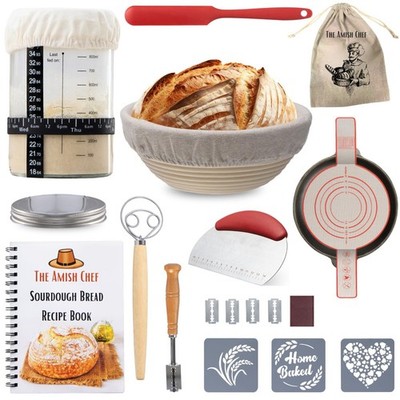 Complete Sourdough Bread Starter Kit, Glass Sourdough Starter Jar Kit & Tons of