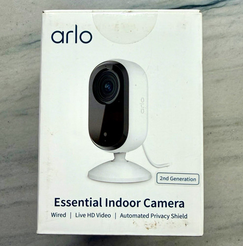 Arlo Essential Indoor Camera 2nd Gen Wired/Wi‑Fi 1080p Night Vision ...